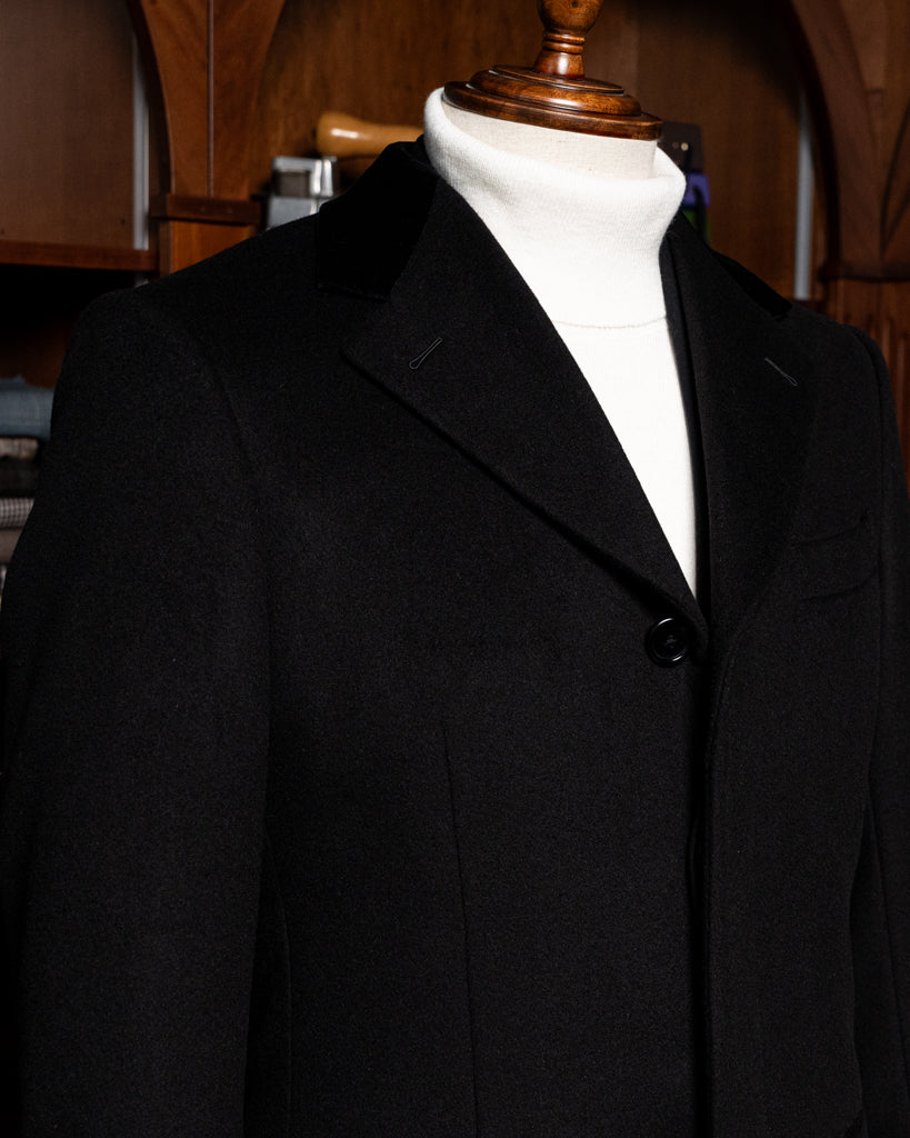 Cappotto Nero Monopetto Lana Cashmere