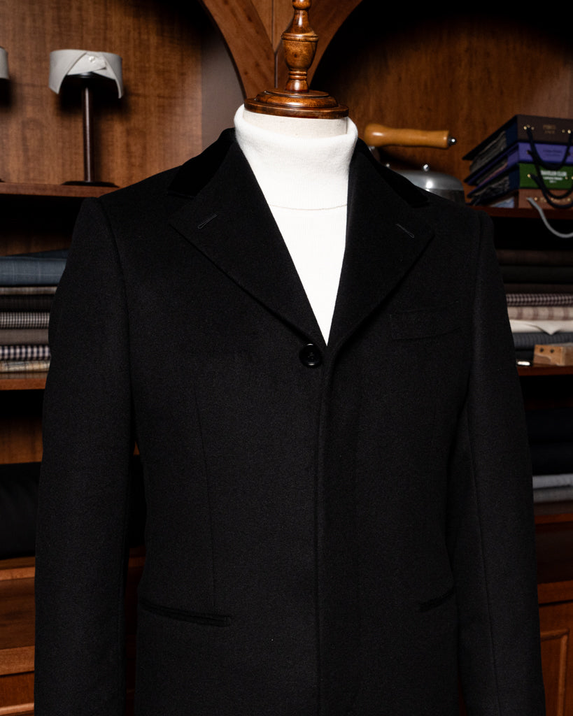Cappotto Nero Monopetto Lana Cashmere