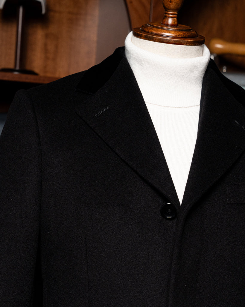Cappotto Nero Monopetto Lana Cashmere