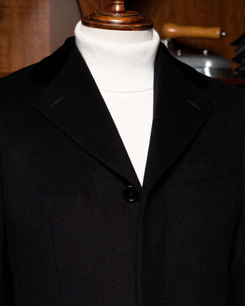 Cappotto Nero Monopetto Lana Cashmere