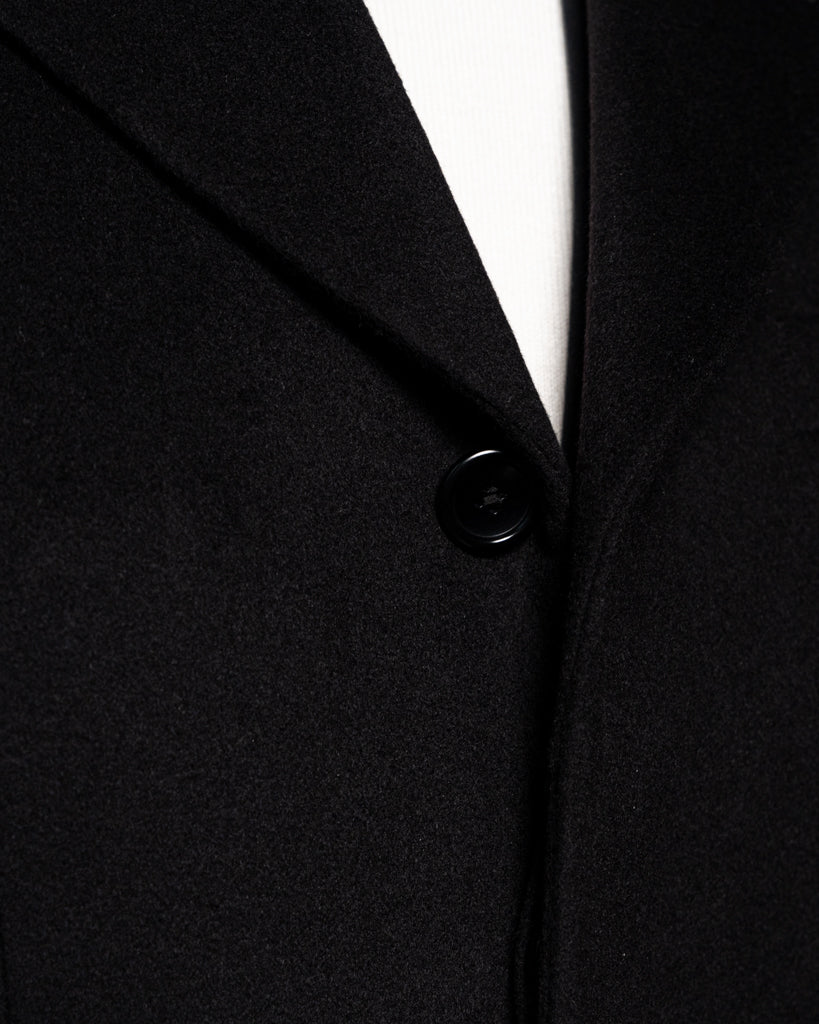 Cappotto Nero Monopetto Lana Cashmere