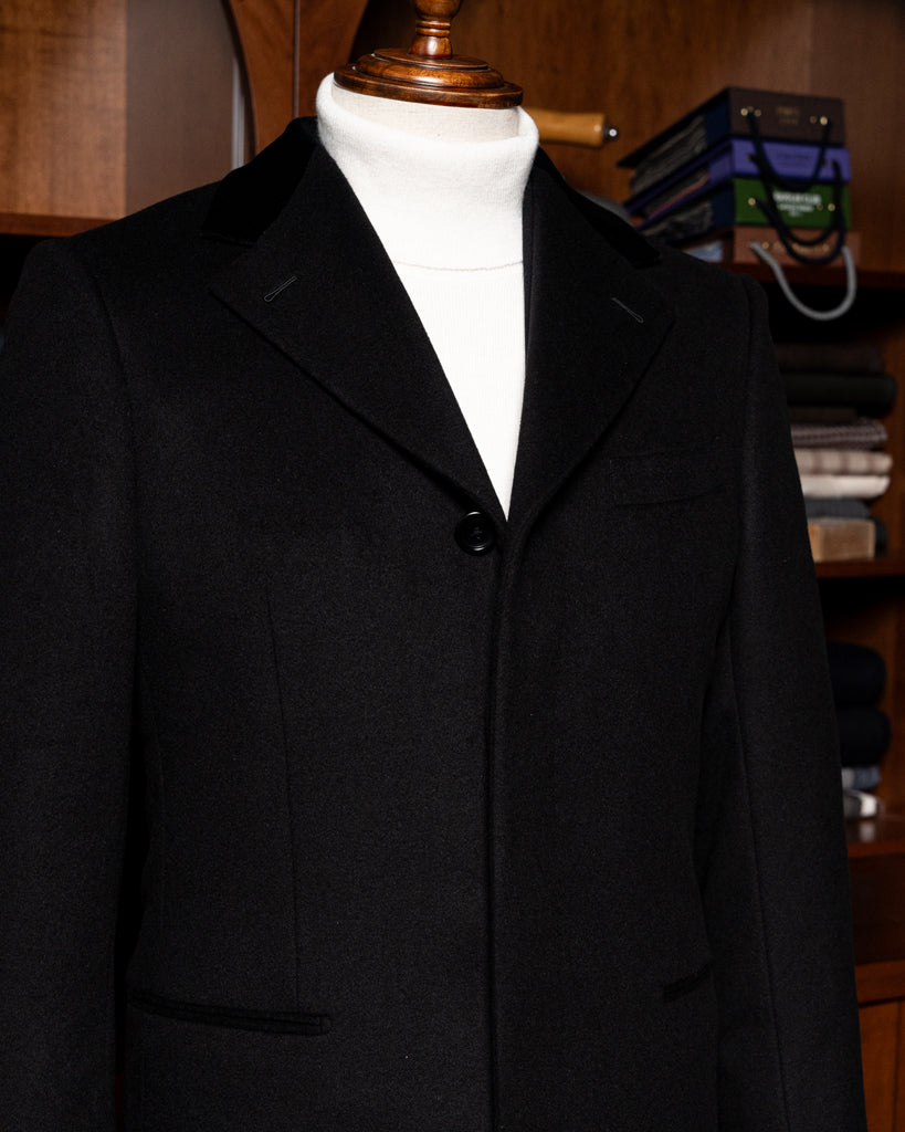 Cappotto Nero Monopetto Lana Cashmere
