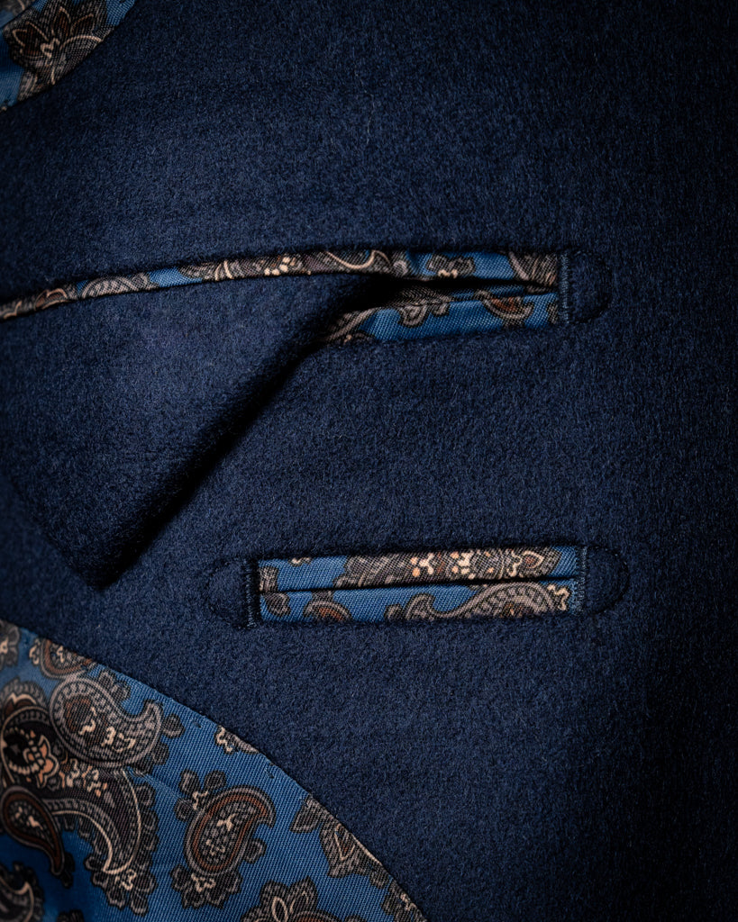 Single-Breasted Dark Blue Coat