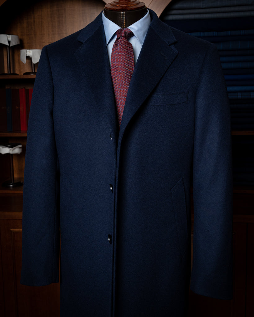 Cappotto Blu Scuro Monopetto