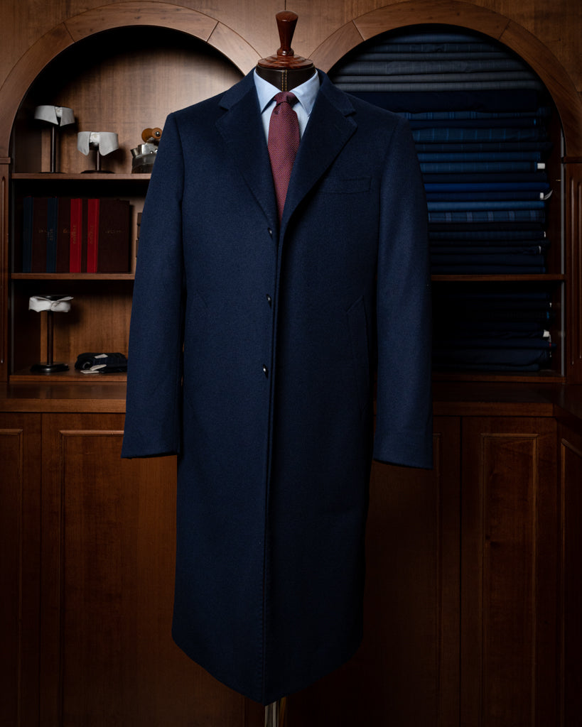 Cappotto Blu Scuro Monopetto