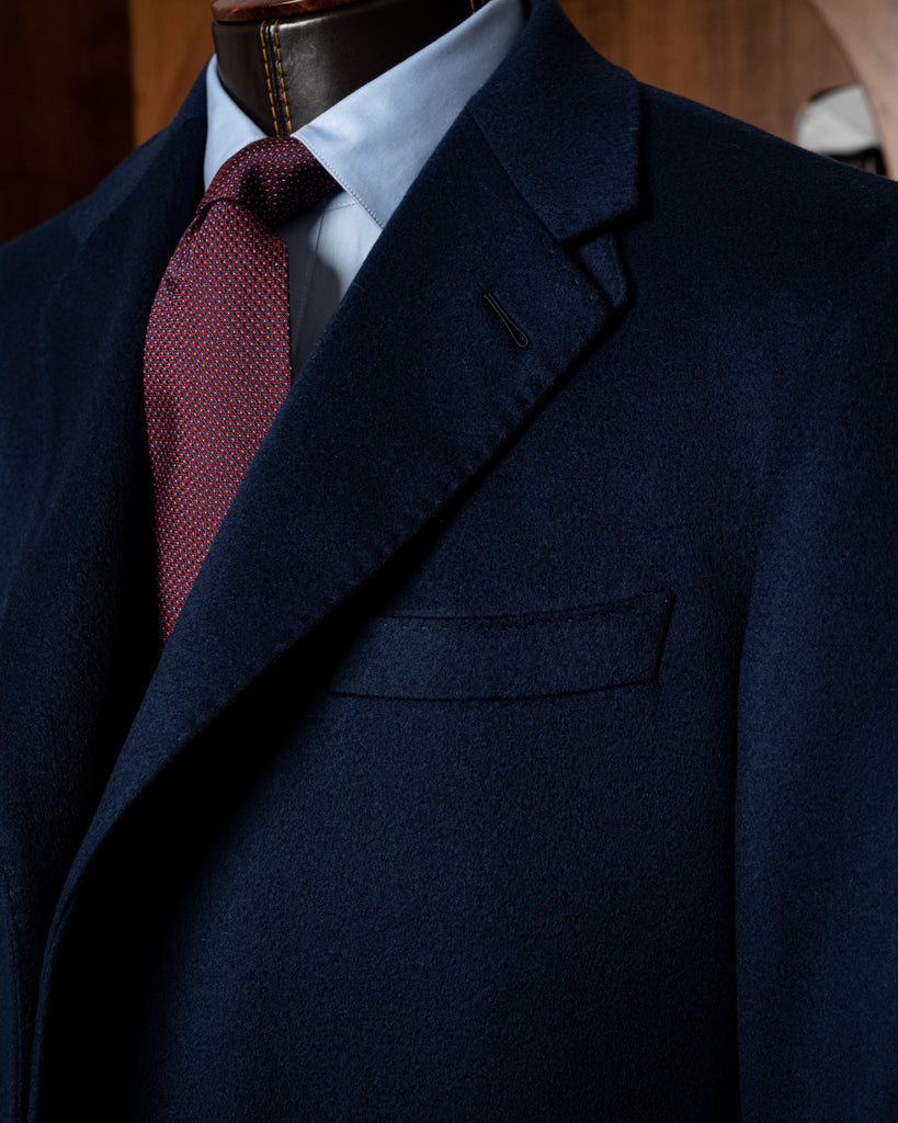 Single-Breasted Dark Blue Coat