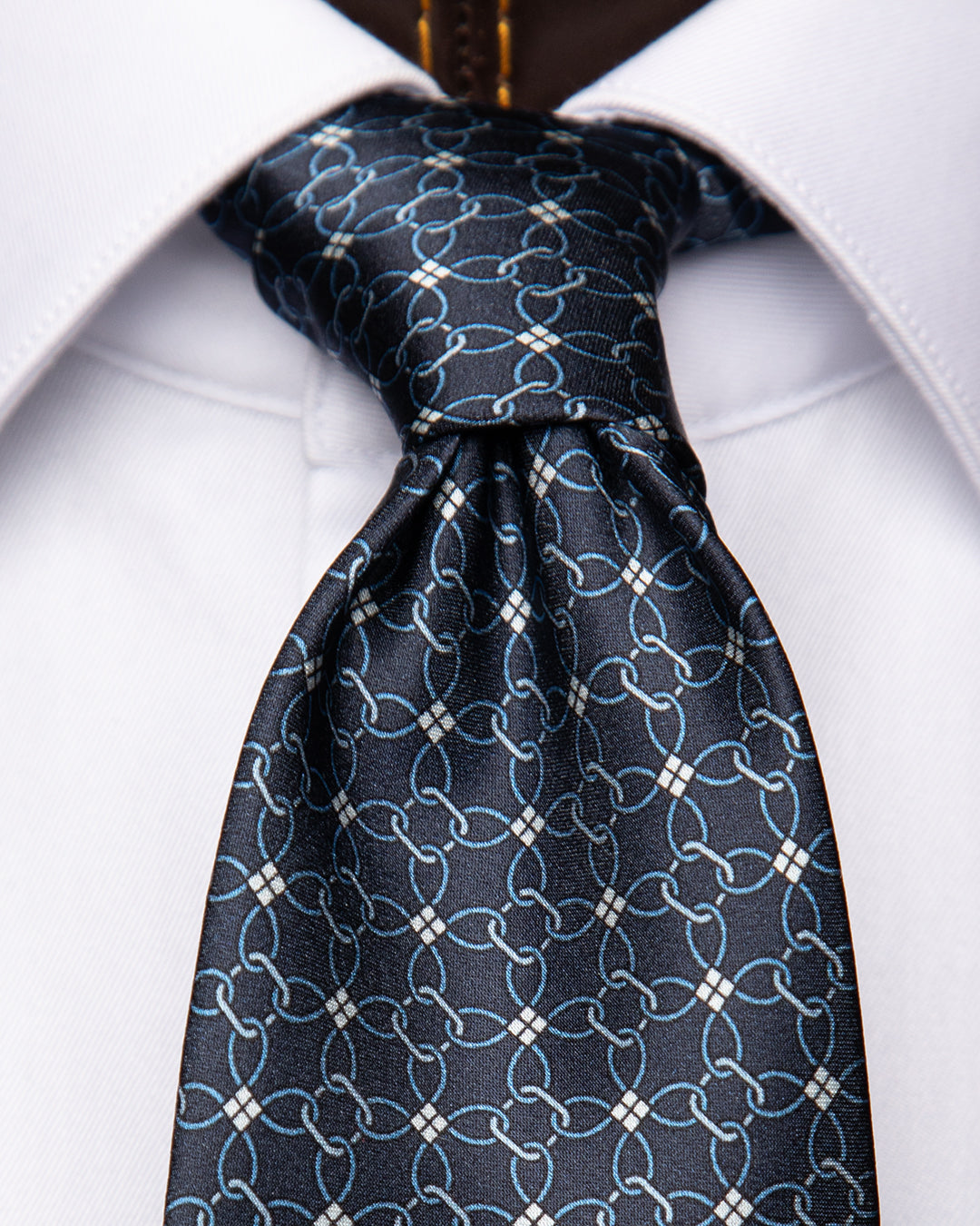 Blue Tie with Chain Pattern