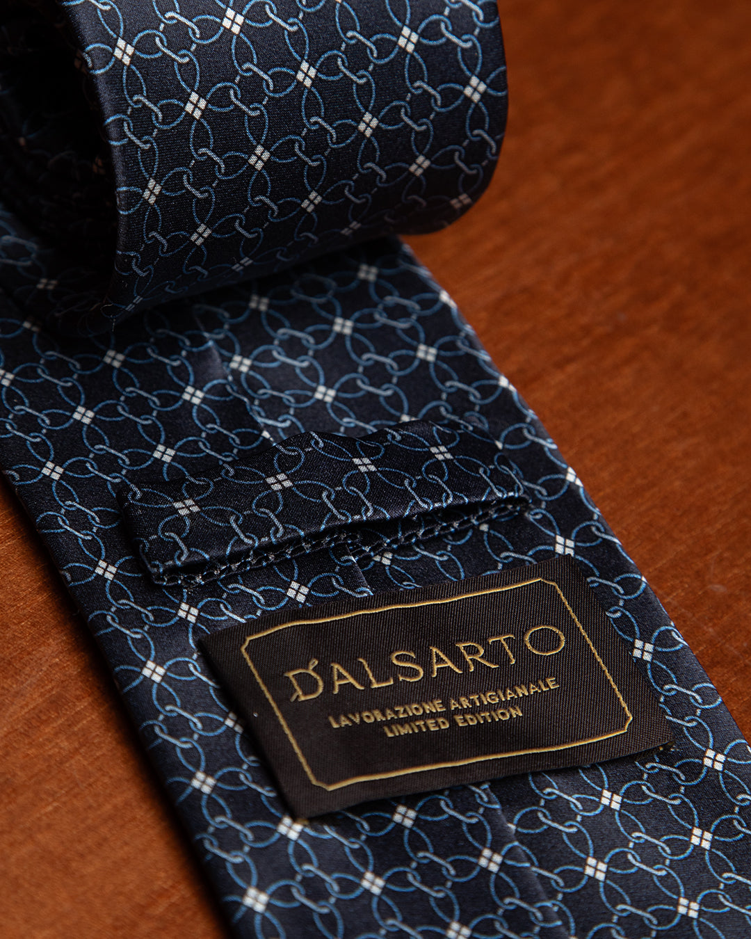Blue Tie with Chain Pattern