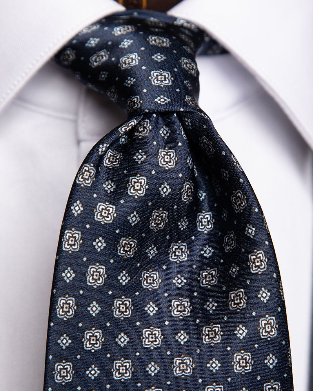 Dark Blue Tie with Micro-Pattern