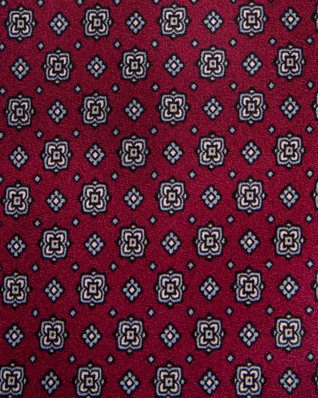 Bordeaux Tie with Grey Floral Pattern