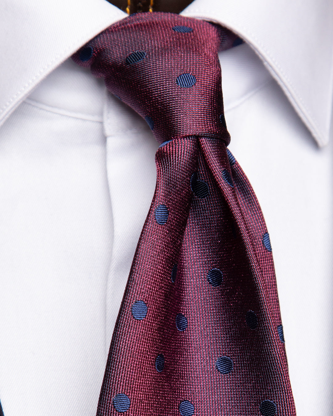 Cravatta Bordeaux con Pois Blu