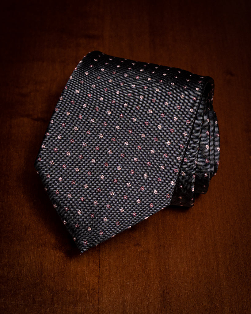 Brown Tie with Pink Designs