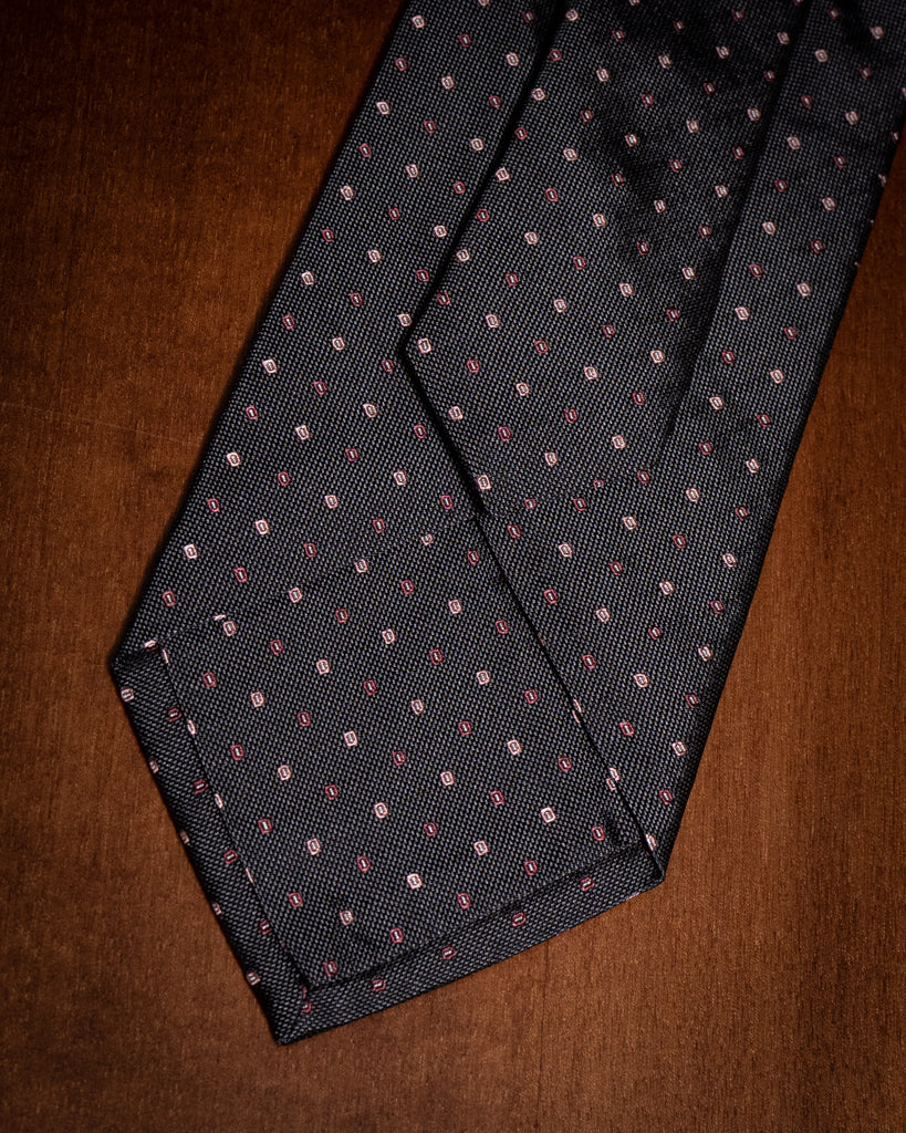 Brown Tie with Pink Designs
