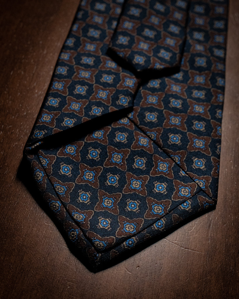 Blue and Brown Patterned Tie