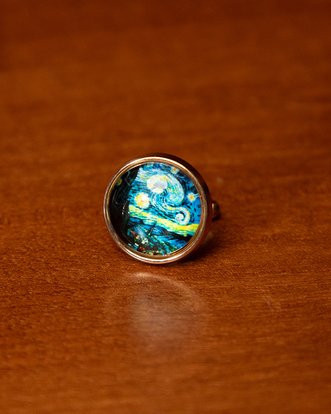 Van Gogh Starry Night Gold Cufflinks