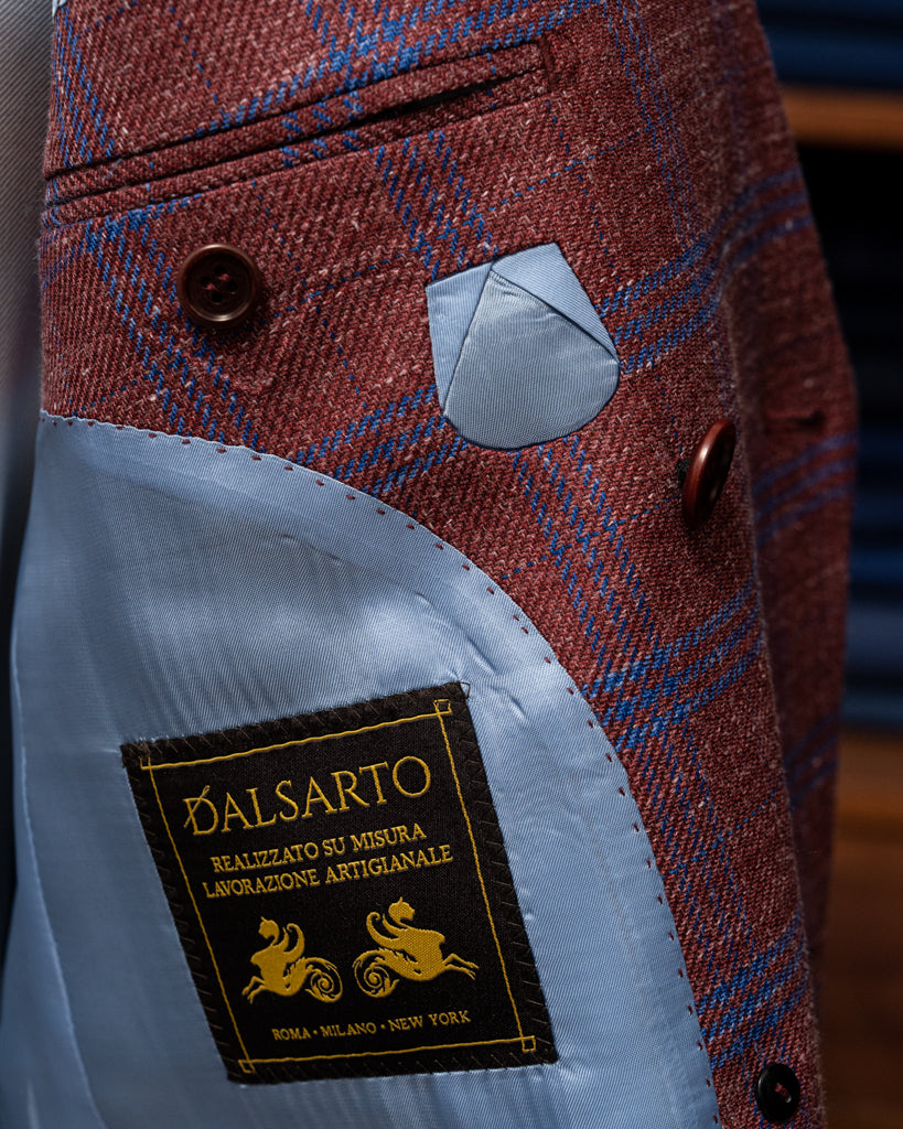 Canova Hopsack Jacket in Red Check
