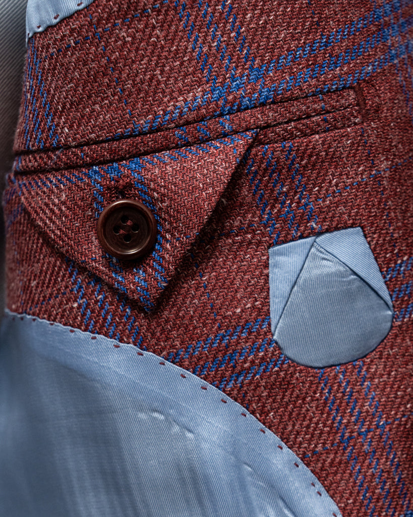 Canova Hopsack Jacket in Red Check