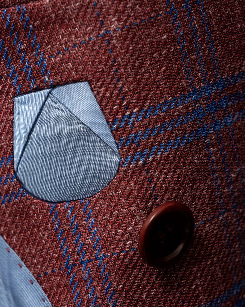 Canova Hopsack Jacket in Red Check