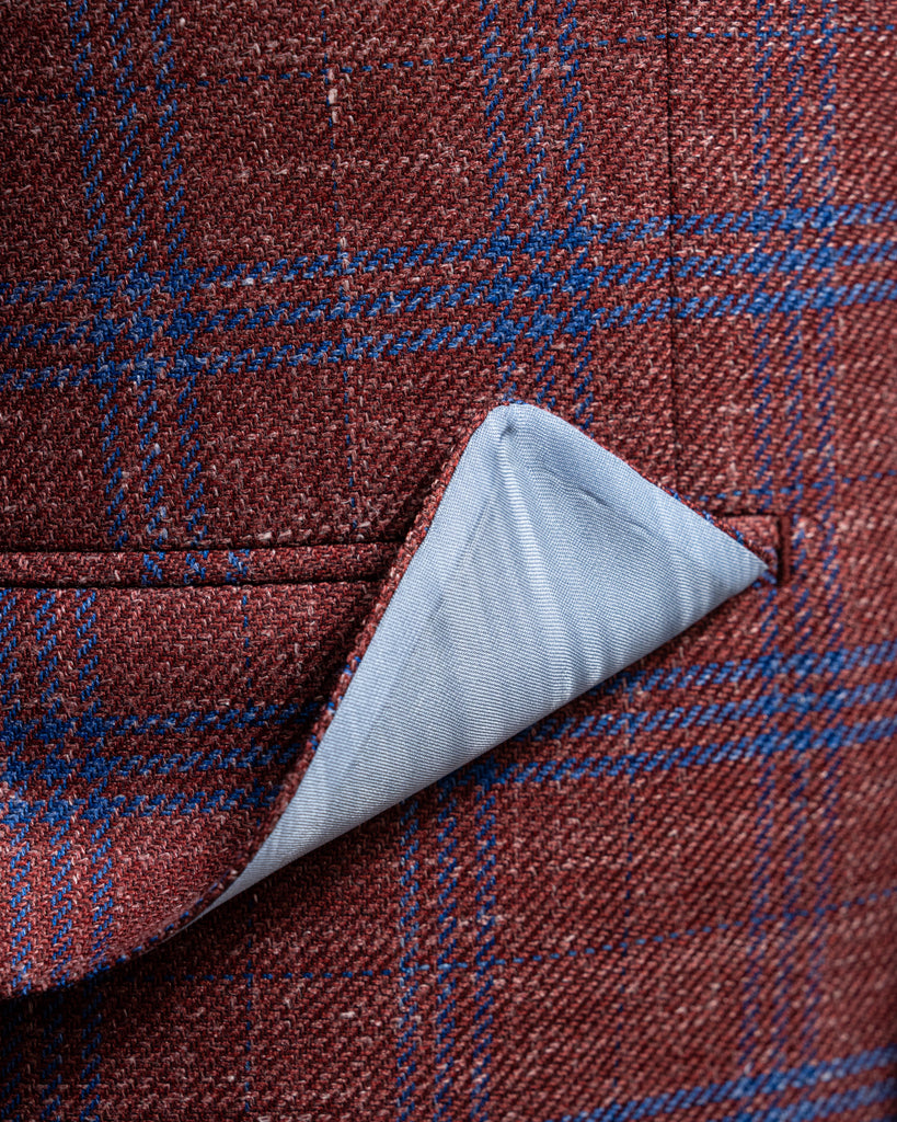 Canova Hopsack Jacket in Red Check