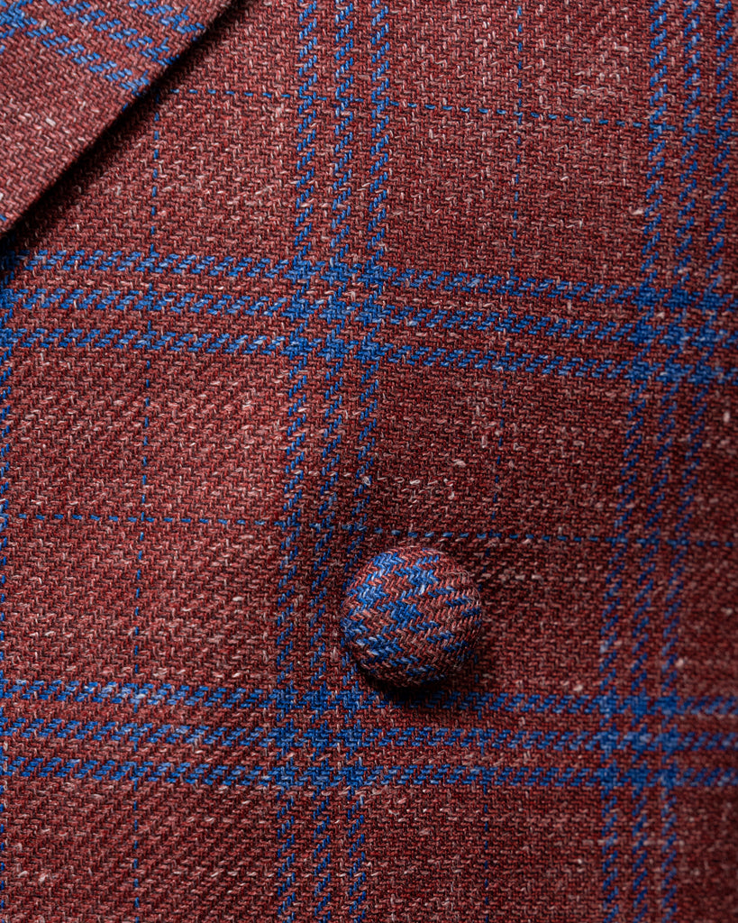 Canova Hopsack Jacket in Red Check