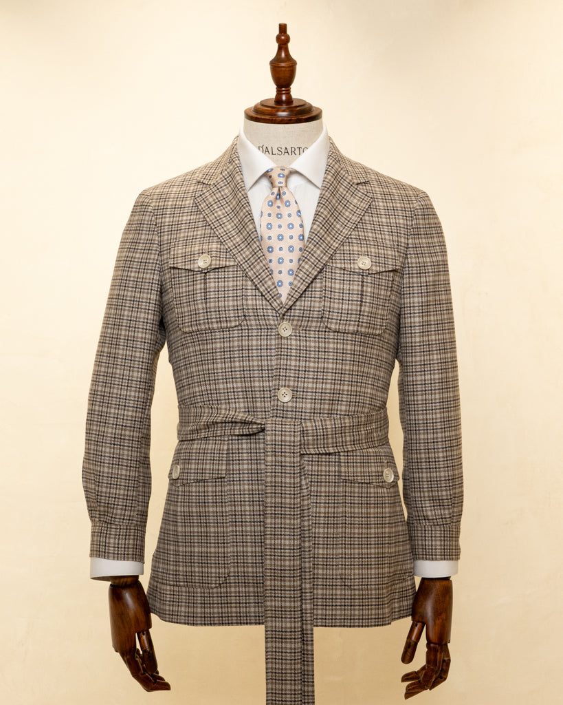 Giacca Casual Principe Di Galles Beige