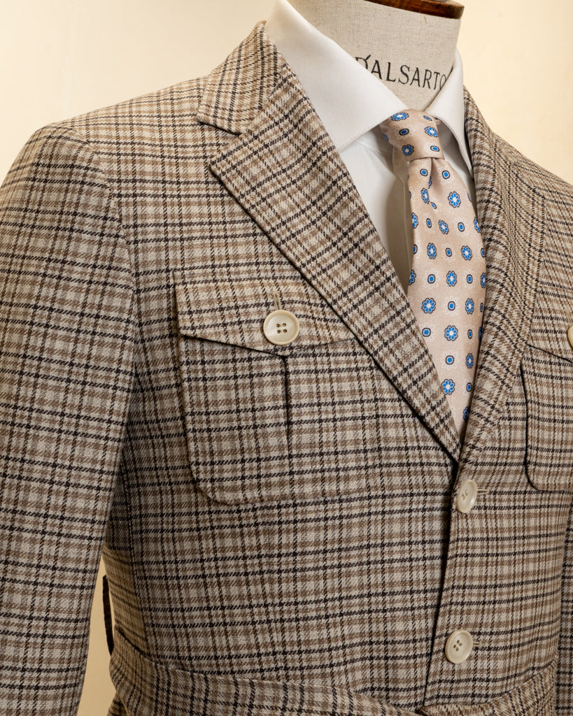 Giacca Casual Principe Di Galles Beige