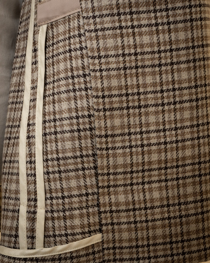 Giacca Casual Principe Di Galles Beige
