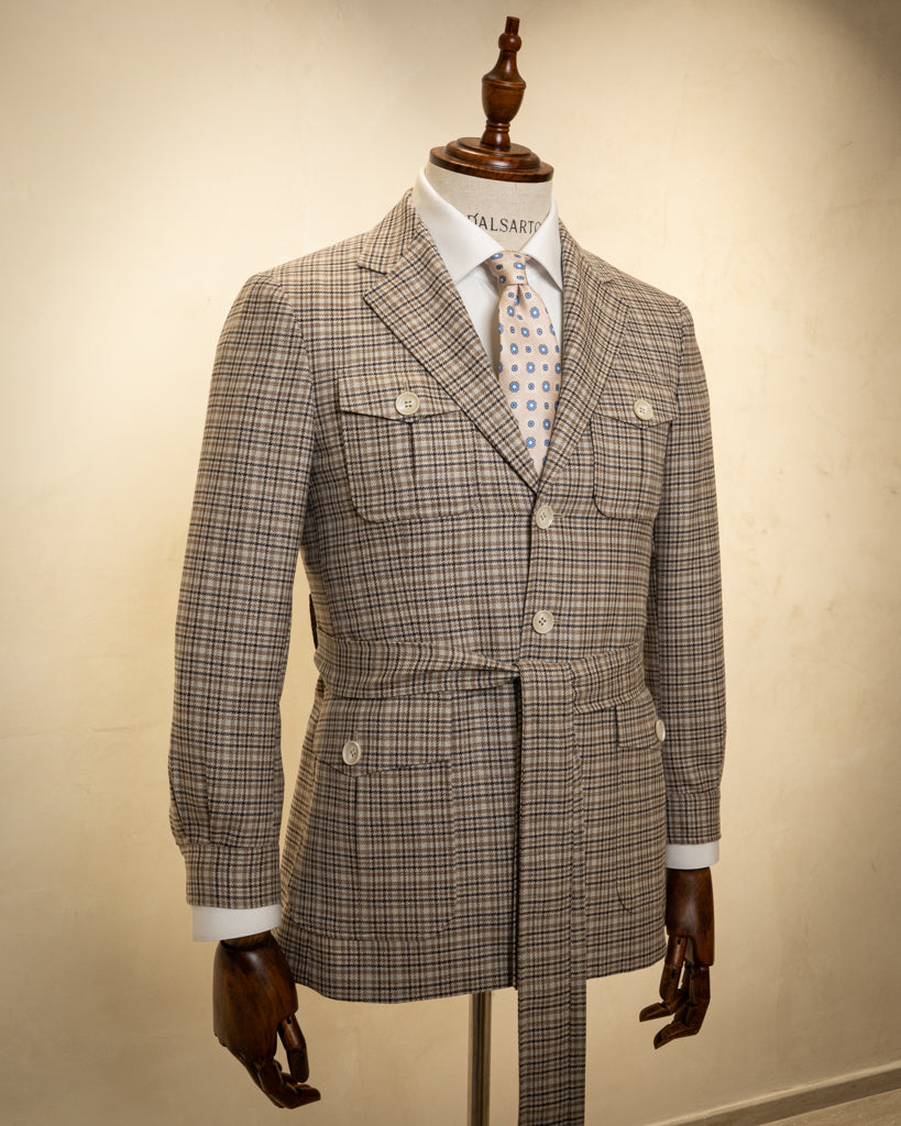 Giacca Casual Principe Di Galles Beige