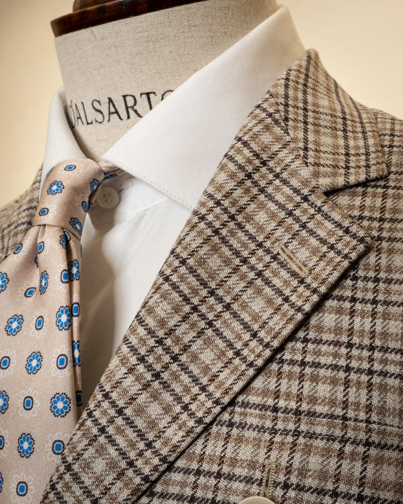 Giacca Casual Principe Di Galles Beige