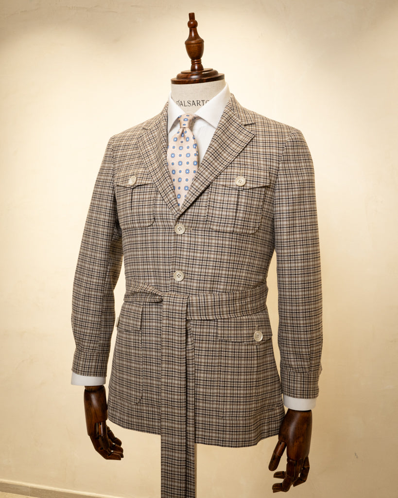 Giacca Casual Principe Di Galles Beige