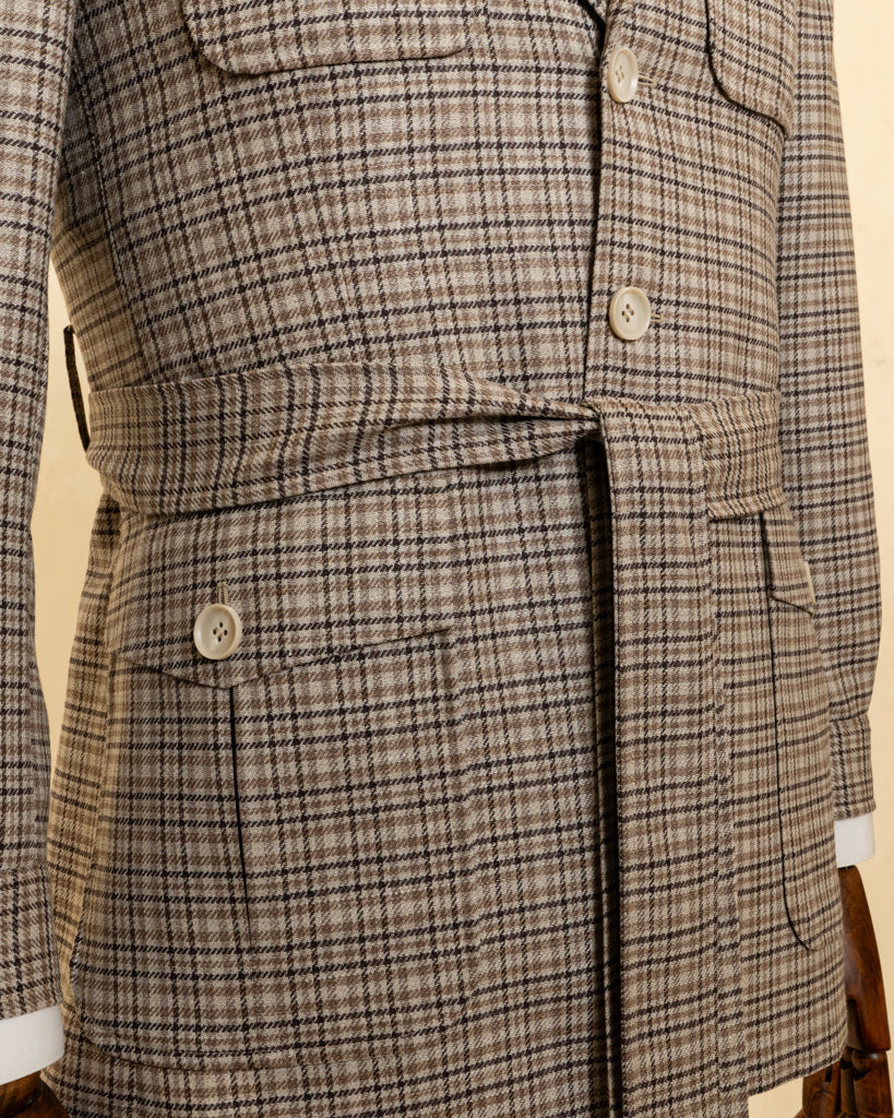 Giacca Casual Principe Di Galles Beige
