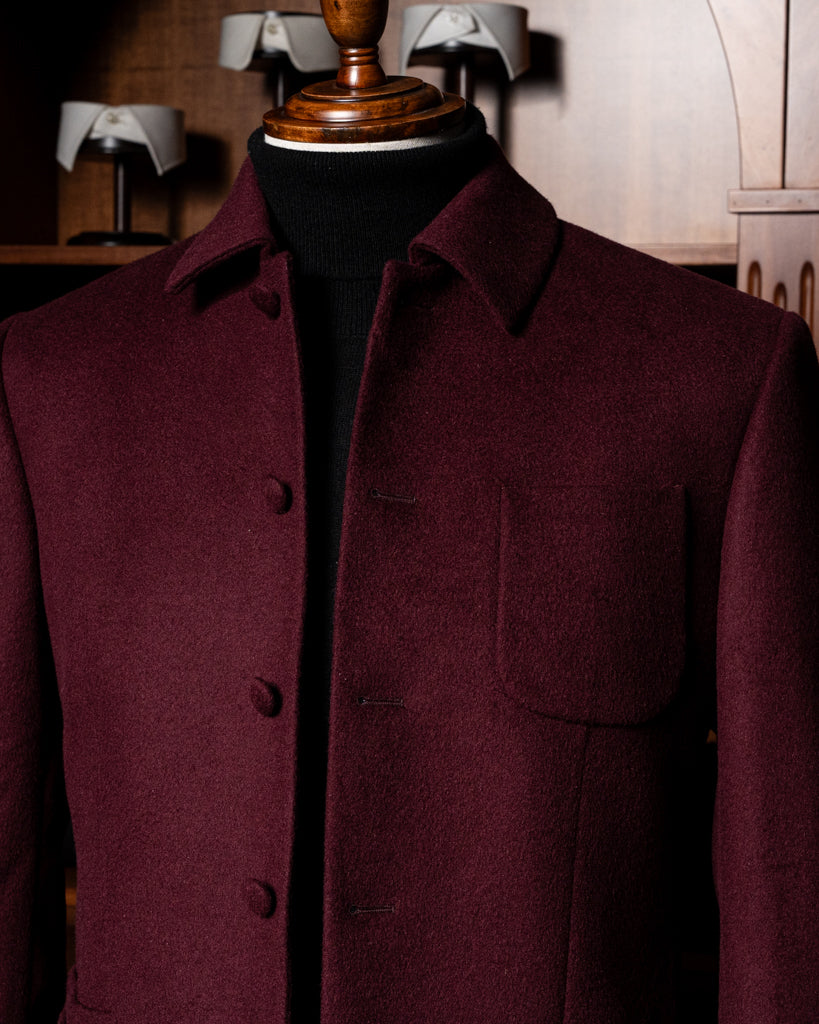 Burgundy Wool-Cashmere Casual Jacket