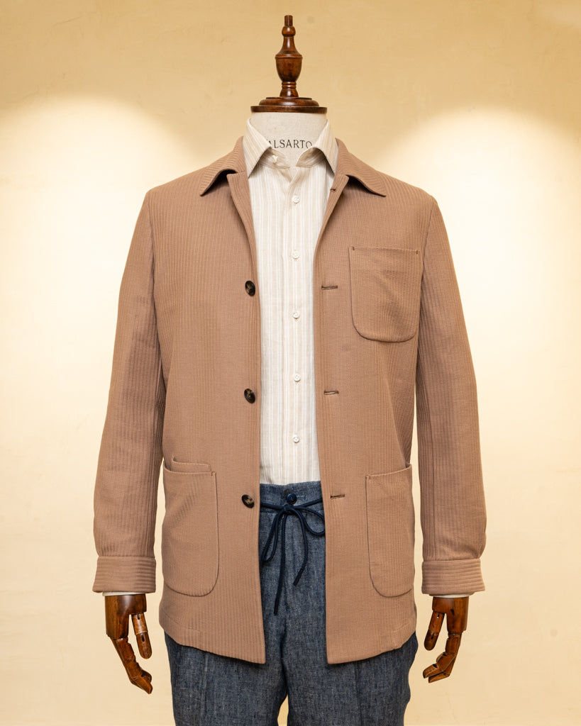 Giacca Casual Khaki a Costine