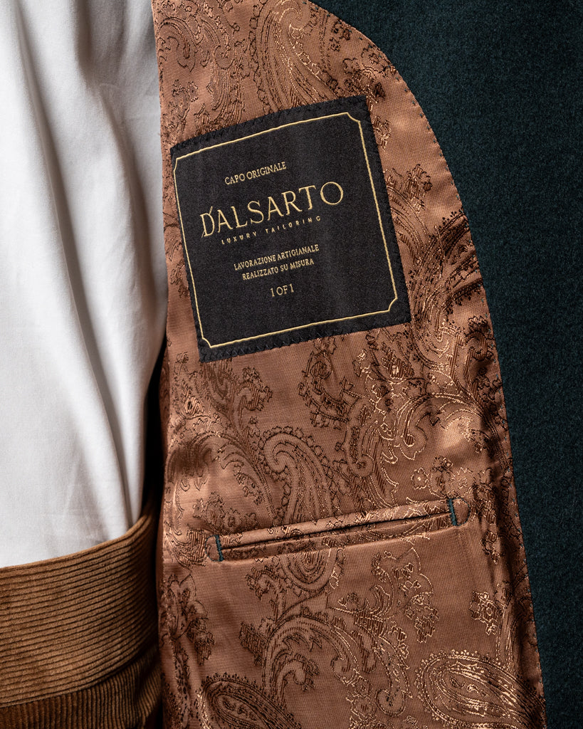 Giacca Casual Verde Smeraldo con Alcantara