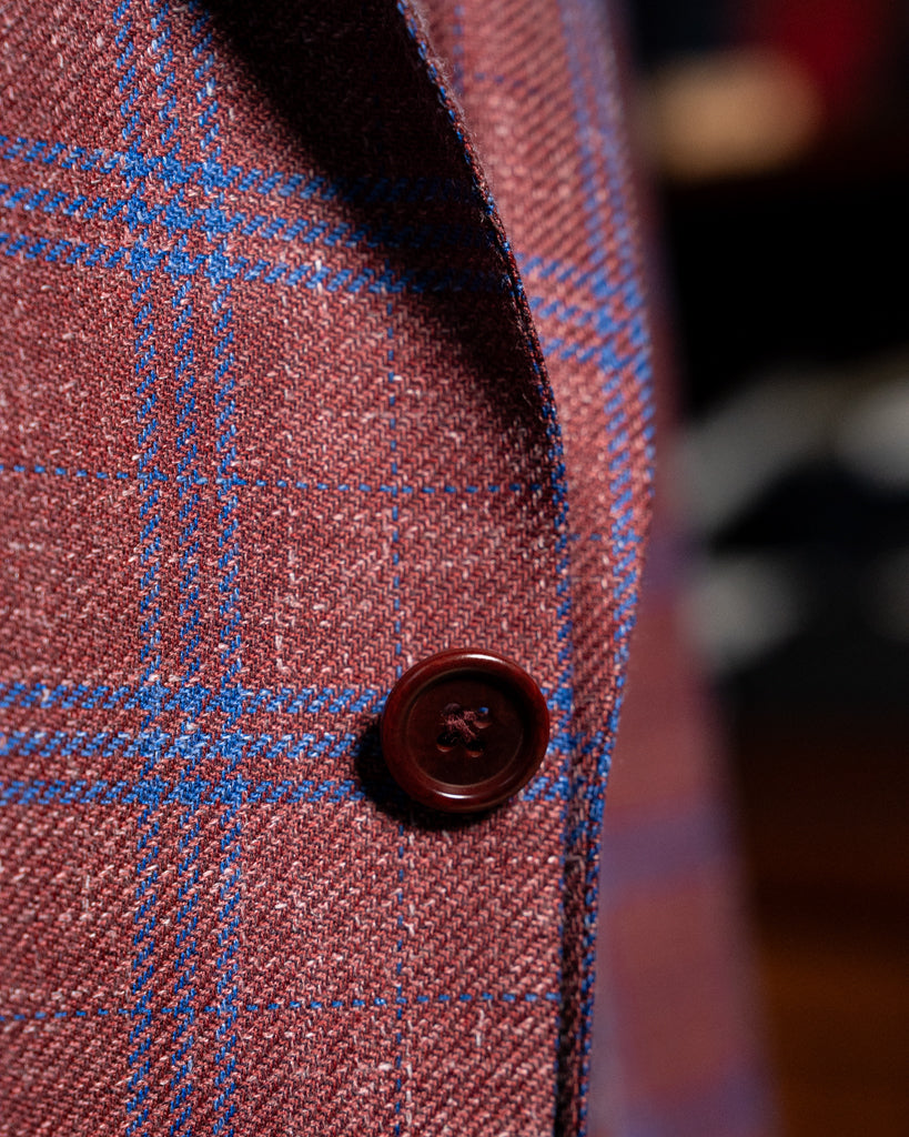 Giotto Hopsack Jacket in Red Check