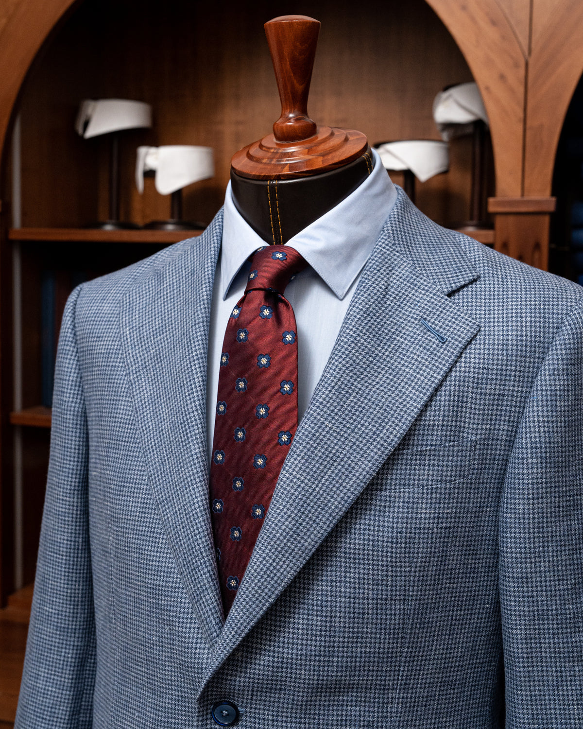 Giotto Houndstooth Light Blue Jacket