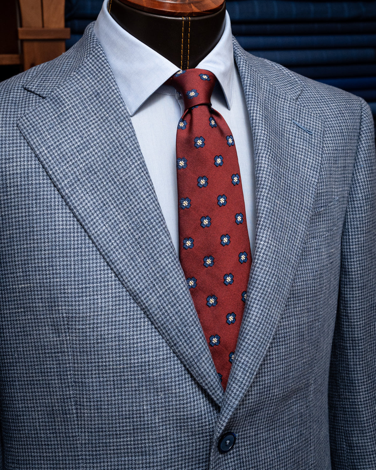Giotto Houndstooth Light Blue Jacket
