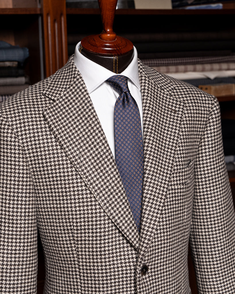 Giacca Giotto Pied de Poule Beige e Marrone