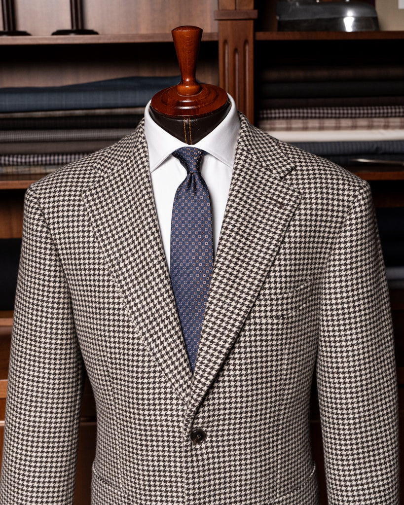 Giacca Giotto Pied de Poule Beige e Marrone