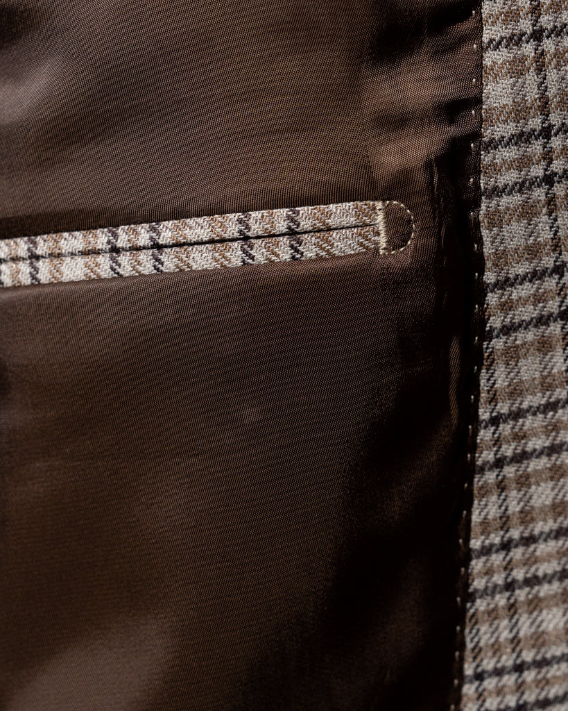 Giotto Houndstooth Jacket in Dark Brown