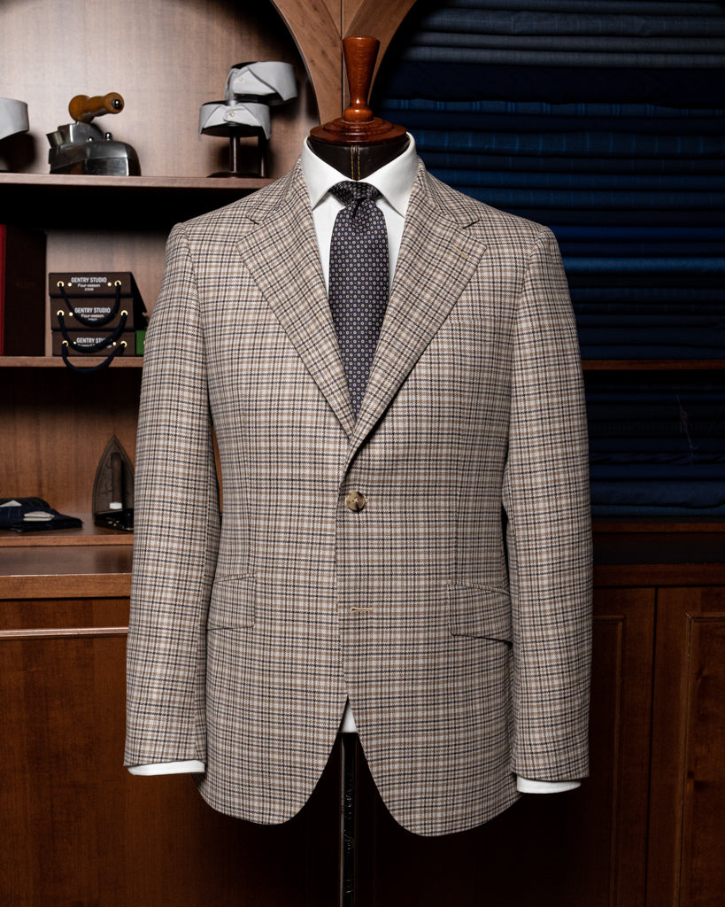 Giotto Houndstooth Jacket in Dark Brown