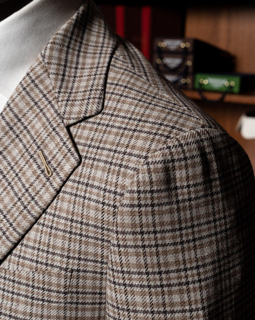Giotto Houndstooth Jacket in Dark Brown