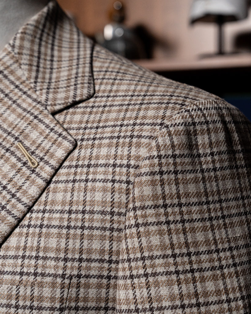 Giotto Houndstooth Jacket in Dark Brown