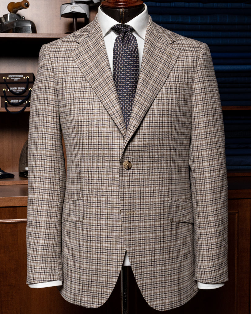 Giotto Houndstooth Jacket in Dark Brown