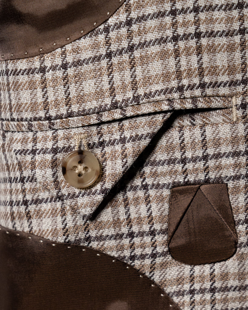 Giotto Houndstooth Jacket in Dark Brown