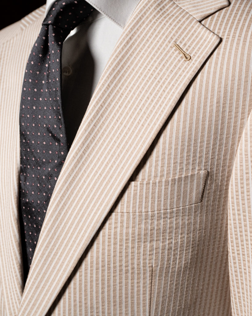 Giotto Seersucker Khaki Jacket