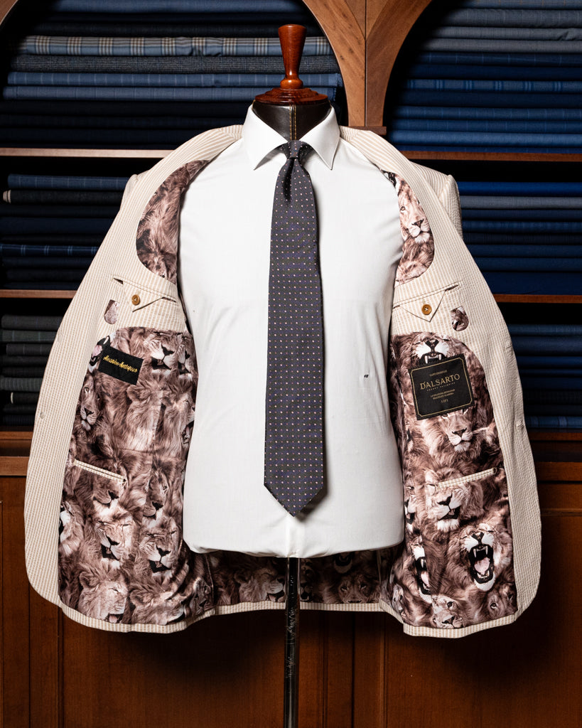 Giotto Seersucker Khaki Jacket