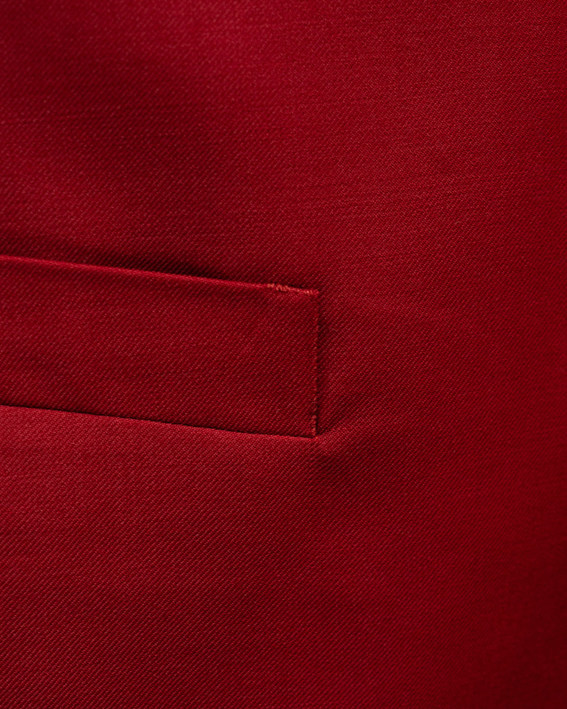 Coral Red Single-Breasted Waistcoat