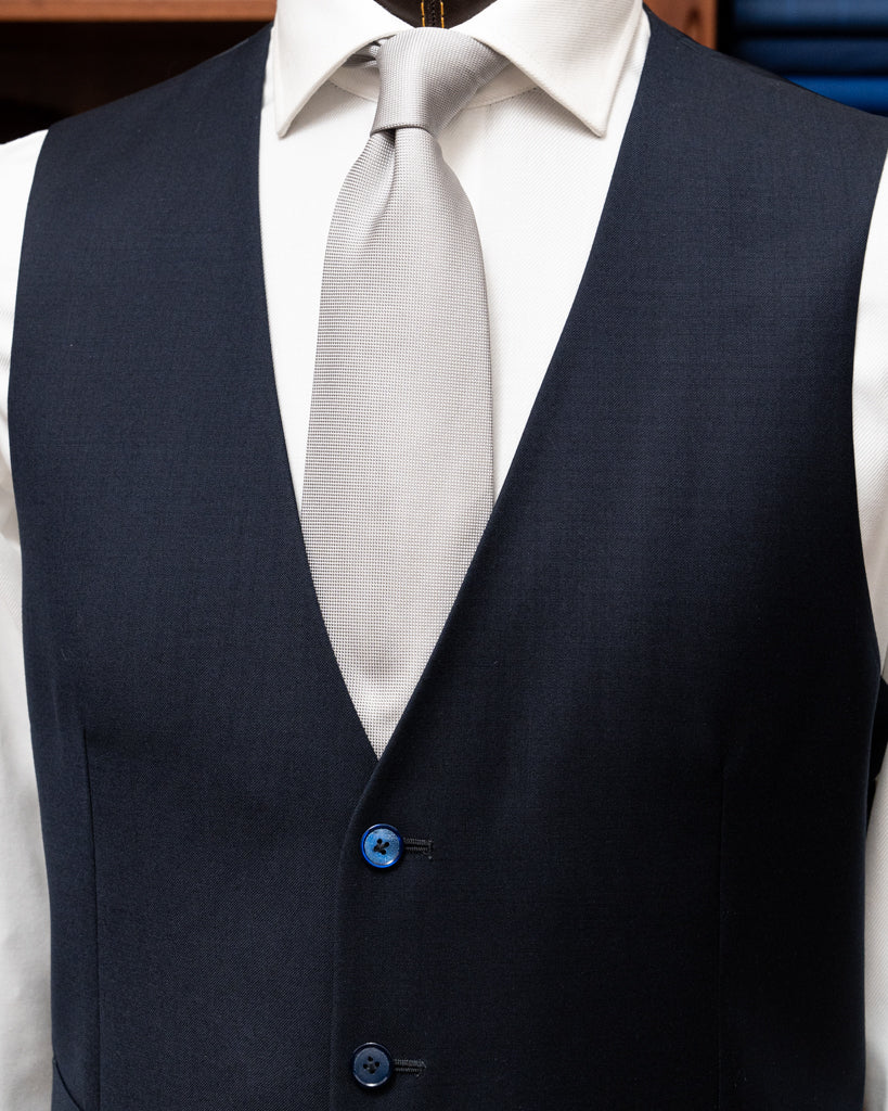 Midnight Blue Single-Breasted Vest
