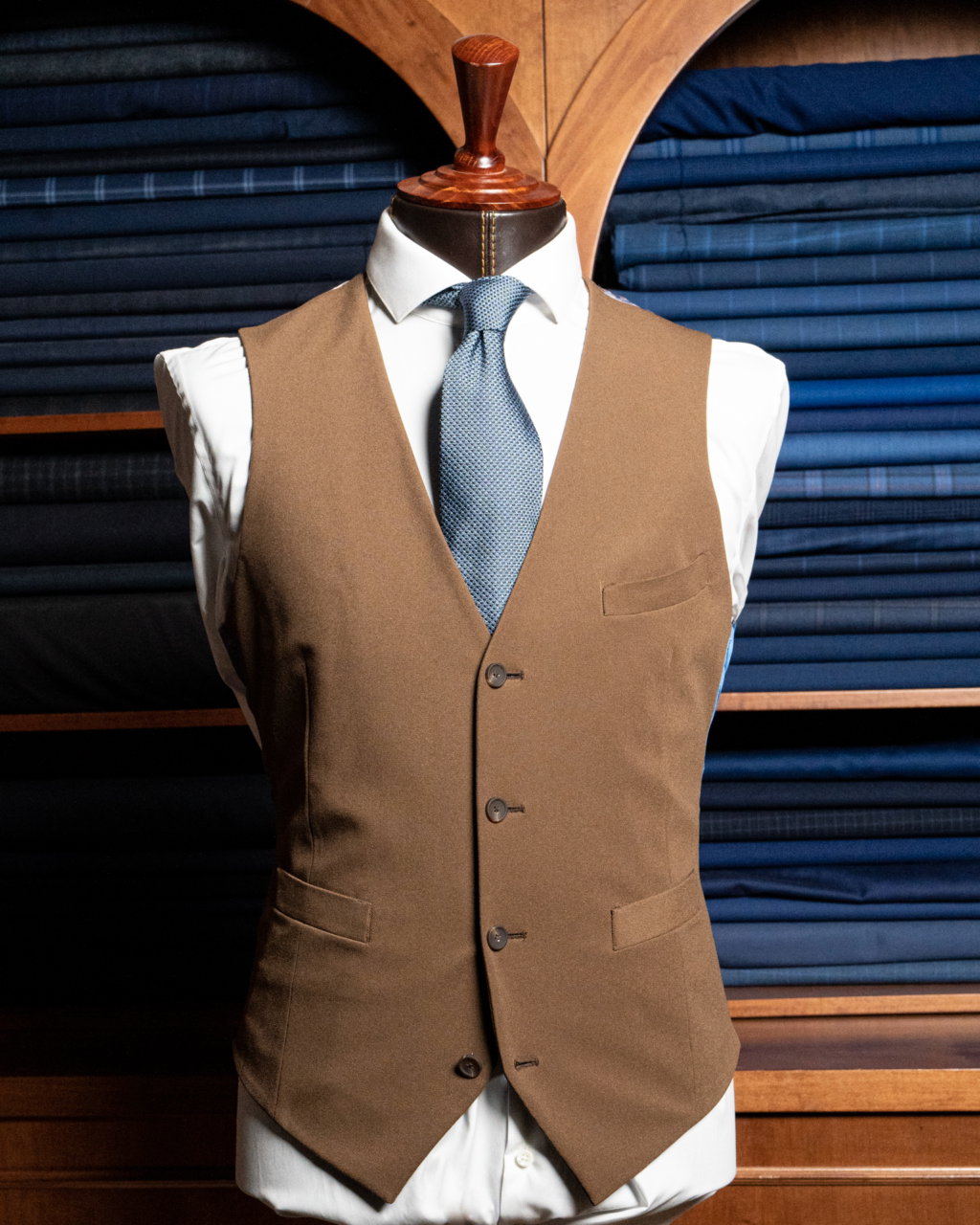 Gilet Nocciola Monopetto